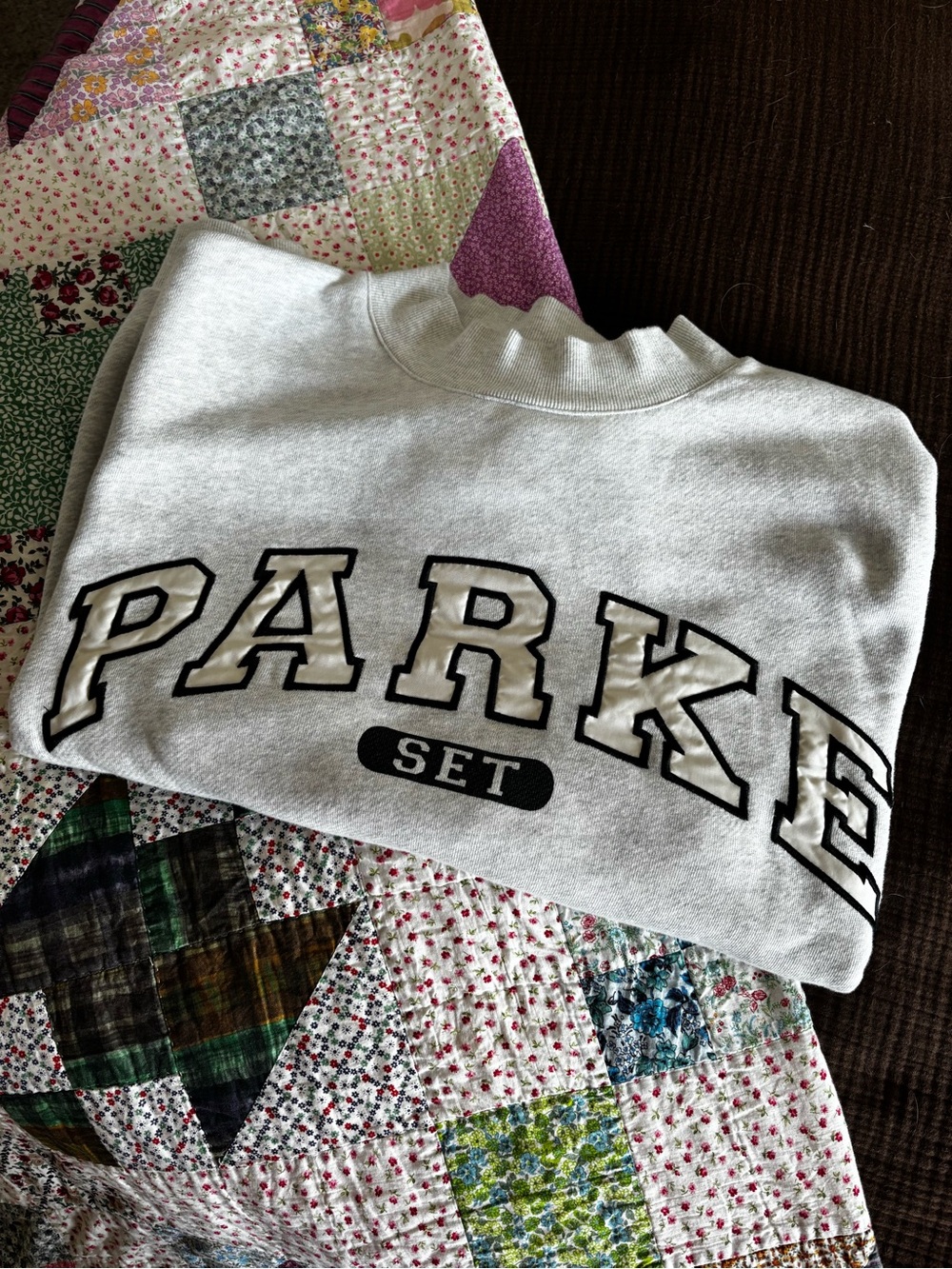 SET Active Gray 'PARKE' Crewneck Sweatshirt with Black Lettering